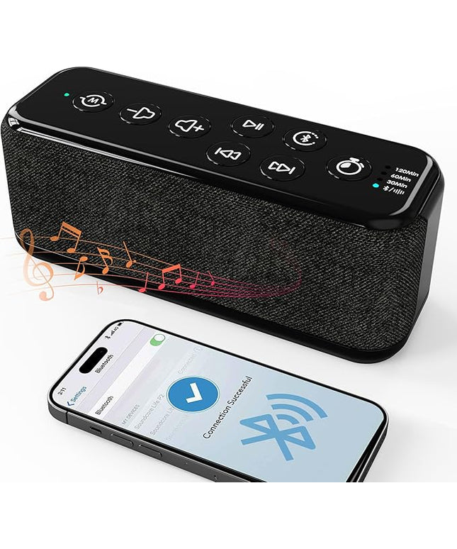 Sound Machine with Bluetooth,Wireless Rechargeable White Noise Machine,40H Long Runtime,Stereo Speakers,30/60/120m Timer,Memory Function,Portable Noise Machine for Sleeping/Office Privacy/Travel/Relax