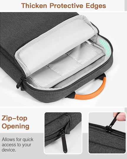 MoKo 12.9 Inch Tablet Sleeve Bag,Fits with 13 Inch New iPad Pro M4 & Air M2 2024,iPad Pro 12.9 M2&M1,Surface Laptop Go 12.4,Galaxy Tab S8+/S9+ 12.4,Handle Carrying Case with Shoulder Strap,Black &Gray