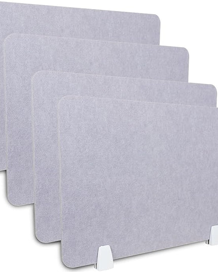 4 Pack Acoustic Desk Panel Privacy Desk Dividers 16x24 Inch Noise Reducing Desk Privacy Panel and Visual Distraction with Metal Clip for Student Offices School (Moonlight Gray)