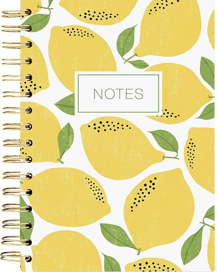 Graphique Designer Notebooks - Lemons - Spiral Bound Writing Journals for Offices, Schools, Classrooms, and More - Hard Cover with 160 Ruled Pages (6.25" x 8.25")