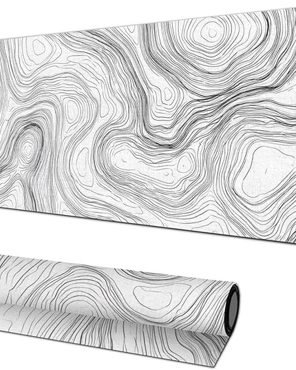 Mouse Pad Gaming Mousepad 31.5 x 11.8 Inch Large Keyboard Desktop Mat Diatomite XL Mouse Pad for Home and Office Desk Accessories with Abstract Line Contour Artwork
