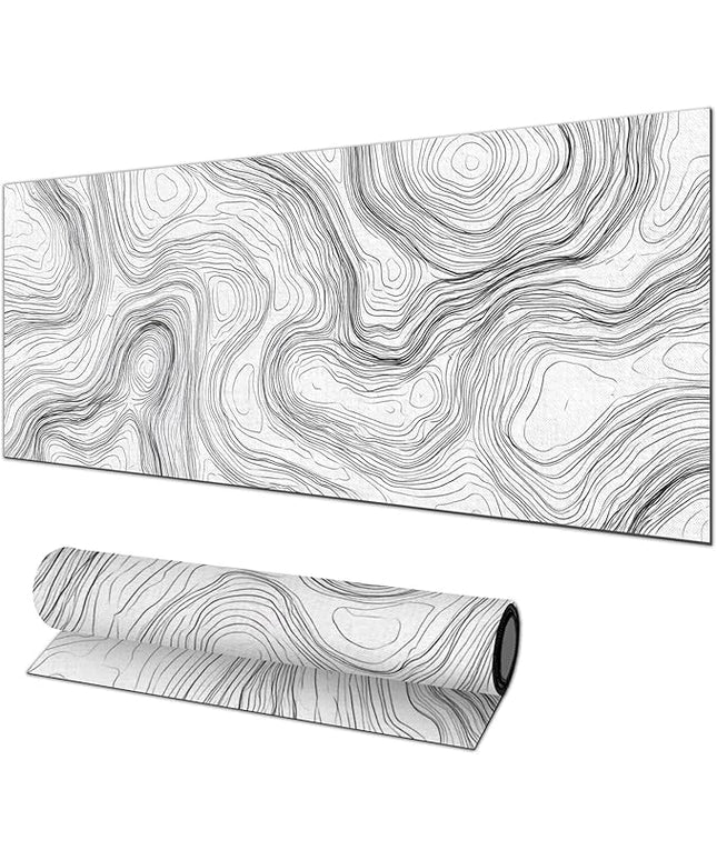 Mouse Pad Gaming Mousepad 31.5 x 11.8 Inch Large Keyboard Desktop Mat Diatomite XL Mouse Pad for Home and Office Desk Accessories with Abstract Line Contour Artwork