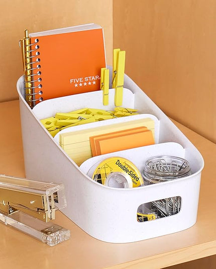 YouCopia ShelfBin Packet Organizer, 4-Tier Stairstep Raised Divided Bin, BPA-Free Storage Caddy for Kitchen Pantry and Cabinet Organization, Tea Bags, Medicine, and More