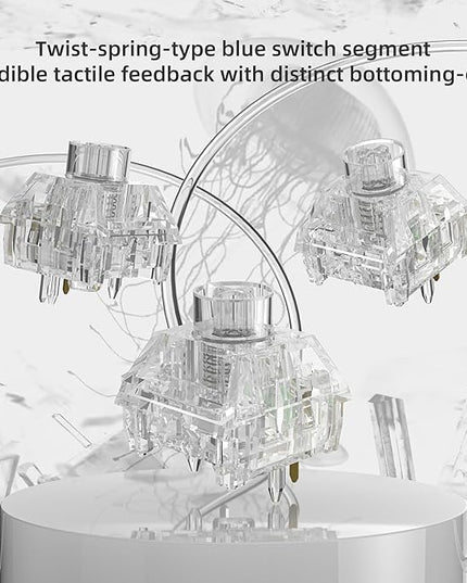 Kailh Box Jellyfish PRO Fully Transparent RGB Linear Mechanical Keyboard（Glass Jellyfish 36pcs）