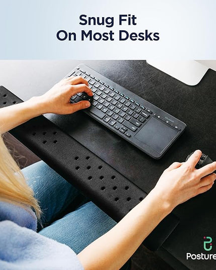 EdgeRest Mini PostureUp L-Shaped Desk Long Wrist Rest Elbow, Forearm & Wrist Comfort Support for Table or Desk Edge, Non-Slip, Memory Foam Padding, Ergonomic Design for Work, Universal Fit, Black