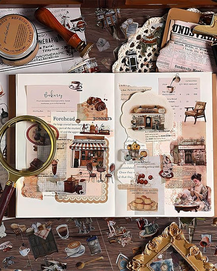 Ptyism 563 Pcs/36 Sheets Stickers for Scrapbooking,Sticker for Journaling Scrapbooking Stickers for Scrapbooking Art Journal Bullet Journal Accessories