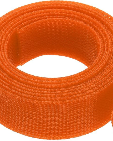 uxcell Expandable Sleeving,2 3/8-inch 10ft Cable Sleeve, Orange