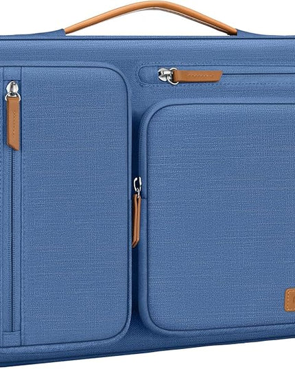 MOSISO 360 Protective Laptop Case 13.3 inch, 13-13.3 inch Laptop Sleeve Compatible with MacBook Air/Pro 13 / Pro 14,HP Dell Acer ASUS,Side Open Carrying Case with 4 Zipper Pockets&Handle, Cadet Blue