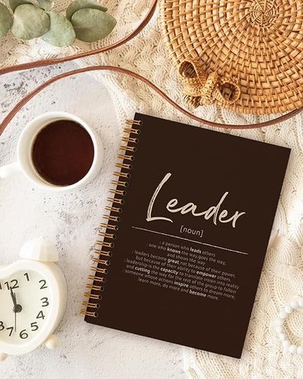 OXW Thank You Gifts for Leader, Meeting Notebook for Work, Appreciation Gift for Mentor Boss Manager, Office Supplies Leadership Gifts, Coffee College Ruled Hardcover Spiral Notebook 5.5 x 8.3