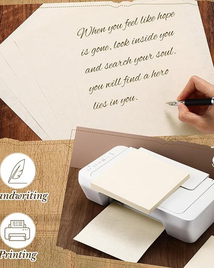 Epakh 300 Pcs Old Age Parchment Paper 8.5 x 11 Inch Standard Letter Vintage Colored Old Parchment Double Side Printing Paper (Light Gray)