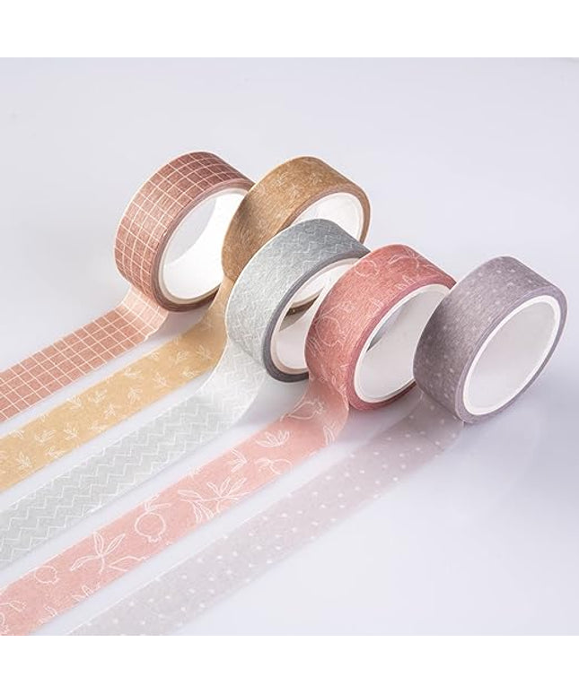 DIVERSEBEE Pastel Washi Tape Set, 5 Rolls Decorative Scrapbook Tape, Cute Craft Tape, Scrapbooking Bullet Journal Supplies, Bible Journaling, Planner Accessories, Gift Wrap Tape (Forest)