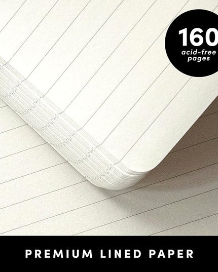 PAPERAGE Lined Journal Notebook, (Sage Green), 160 Pages, Medium 5.6 in x 8 in - 100 GSM Thick Paper – Hardcover Journaling Notebook for Work, School & Note Taking