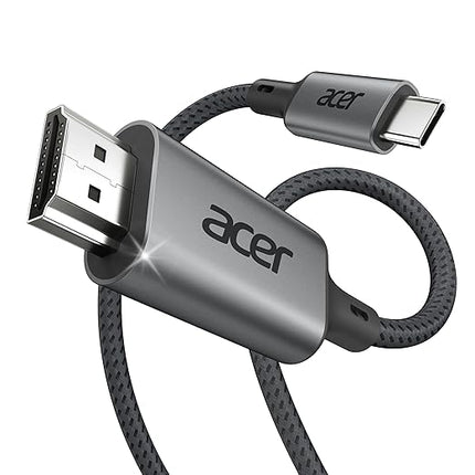 acer USB C to HDMI Cable for Home Office 10FT (4K@60Hz), High-Speed Type C to HDMI 2.0 Braided Cord, Thunderbolt 4/3 Compatible with MacBook, iPhone 16/15 Pro/Max, iMac, iPad Pro, Galaxy S24, Surface