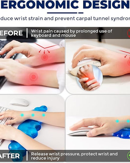 Gel Cloud Keyboard & Mouse Wrist Rest Set - Cloud Keyboard Wrist Rest Pad & Mouse Support for Office Gaming Pad Computer Laptop Ergonomic Comfortable Pain Relief- Cloud Pad Set
