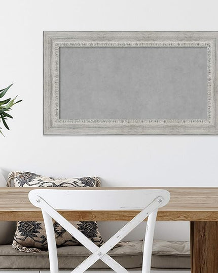Amanti Art White Framed Magnetic Board 16x28 Small Vision Board for use with Magnets, 100% Metal Sheet to Display Items as Office Decor or for Home Organization in mudroom, Kitchen or Kids Room