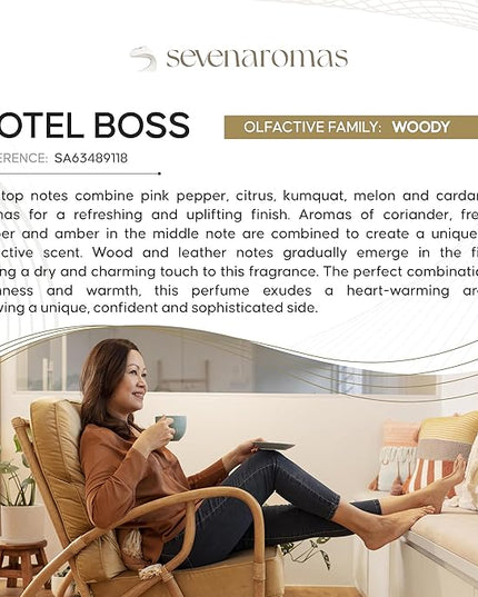 SevenAromas Hotel Scent Diffuser Oil, Luxury Hotel-Inspired Essential Oil for Aromatherapy & HVAC Diffusers – Premium Dropper Bottle - 45 ml 1.52 FL oz (Hotel boss)
