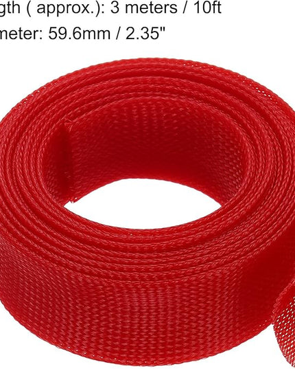 uxcell Expandable Sleeving,2 3/8-inch 10ft Cable Sleeve, Red