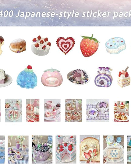 400pcs Japanese Stickers for Adults, Aesthetic Sticker for Journaling, Scrapbooking & Planners, Kawaii Animal and Retro Deco Stickers for Vision Board Supplies,Prayer Board Supplies (Japanese-Style)