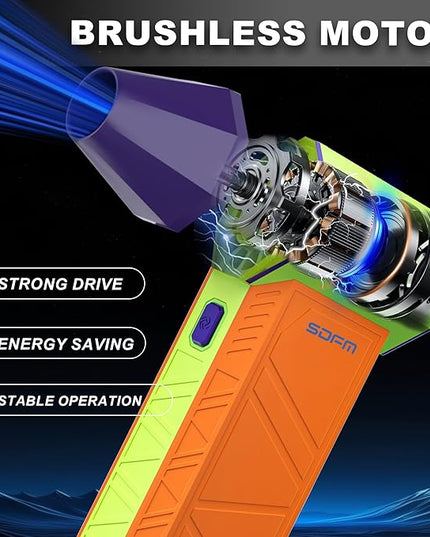 SDFM Compressed Air Duster - Electric Air Duster with Built in Brushless Motor,130,000RPM, 3-Speed Adjustable Air Blower - Suitable for Keyboard, Computer, car, and Home Cleaning (X3) (Max-Colorful)