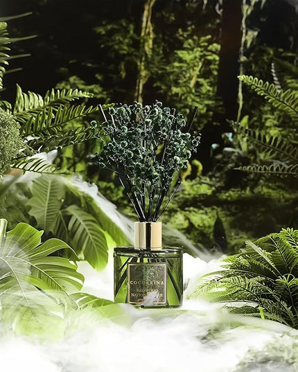 COCORRÍNA Reed Diffuser - Redwood National Park 6.7 Fl.oz Reed Diffuser Set with 8 Sticks & Preserved Baby's Breath, Reed Diffuser for Home Bathroom Shelf Decor