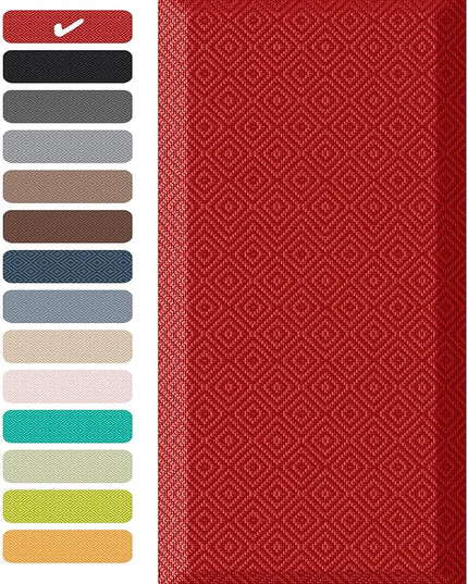 Ophanie Kitchen mats for Floor, 3/4 inch Thick, Kitchen Rugs, 20''x39'' Anti Fatigue Standing Cushioned Mat, Waterproof,Comfort Ergonomic mat for Office, Home, Sink, Red Non-Slip Bottom