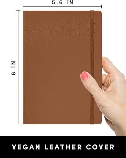 PAPERAGE Blank Journal Notebook, (Cognac), 160 Pages, Medium 5.6 inches x 8 inches - 100 GSM Thick Paper, Hardcover