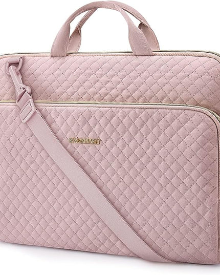 BAGSMART 15.6 Inch Laptop Case Sleeve Compatible with MacBook Pro 16 Inch,15.6 Inch HP,Dell,Acer Aspire,Asus Notebook, Lightweight Laptop Bag for Women with Shoulder Strap,Pocket,Handle, Pink