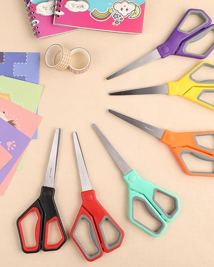 BURVAGY 30Pack 8" Scissors All Purpose, Heavy Duty Scissors with Ultra Sharp Blades Comfort Grip Handles - For Office Home School Sewing Fabric Crafts, High/Middle School Student Teacher Scissor