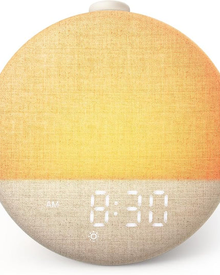 Dreamegg Sunrise 2 - Sunrise Alarm Clock, Sound Machine for Sleep, Favorites Mode, Sleep Routines, Dimmable Night Light, 29 Soothing Sounds, White Noise Machine, Wake Up Light for Bedrooms (Cream)