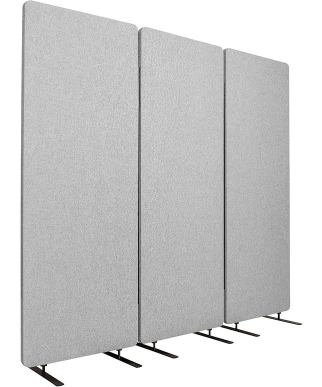 Stand Up Desk Store ReFocus Freestanding Noise Reducing Acoustic Room Wall Divider Office Partition (Cool Grey, 72" x 66", Zippered 3-Pack)