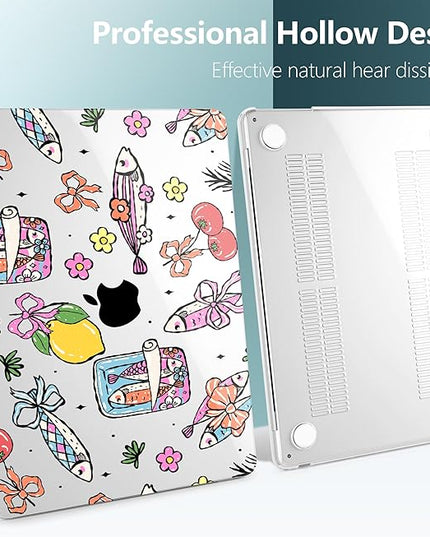 DONGKE for M4 MacBook Air 13.6 Inch Case 2025 2024 2023 2022 Model A3240 A3113 A2681 M3 M2 Chip, Plastic Hard Shell Case Cover with Touch ID for MacBook Air 13 Inch M4 - Sardine