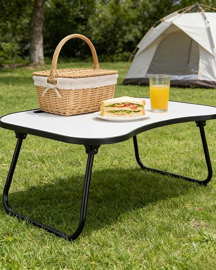 Laptop Bed Desk, Foldable Wooden Lap Desk with Cup Holder & Tablet Slot, Portable Lap Table & Bed Tray Table for Eating & Lap Desk Food Tray & Working on Couch, Sofa & Bed, 23.8 x 15.8 in.