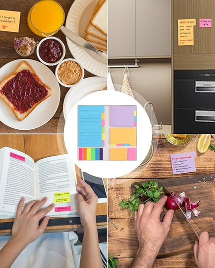 Sticky Notes Set, Post Self-Stick Notes Pads for Journaling Notebook Planner Study, Office Supplies College Essentials Back to School Supplies for High School Students Teen Girl Gifts Preppy Stuff