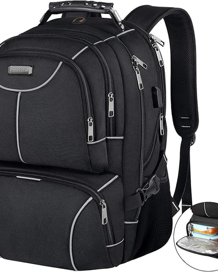 VECKUSON Lunch Bag Backpack, Insulated Cooler Lunch Box Backpack, Extra Large Travel Laptop Backpack TSA Friendly RFID Computer College bag with USB Port for Women Men Fits 17.3 Inch Laptop