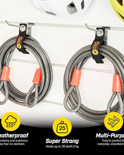 Heavy-Duty Wrap-It Storage Straps, 7-inch (6 Pack) - Hook and Loop Tool Cord Organizer, Extension Cord Hanger, Kitchen Cord Keeper, Cable Straps for Cords, Hoses, Rope, RV, and Garage Organization