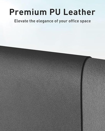 Aothia Faux Leather Desk Mat – Large Mouse Pad, Non-Slip PU Leather Blotter, Waterproof Writing Surface for Office and Home (Grey, 47.2" x 23.6")