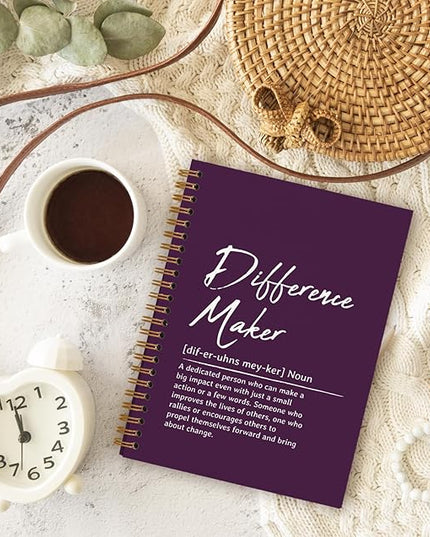 OXW Purple Meeting Notebooks for Work, Difference Maker Gift Office Work Notebook Journal for Writing Note Taking, Thank You Gifts for Women Men Leader Boss Mentor Manager Principal, 5.5"x8.3"