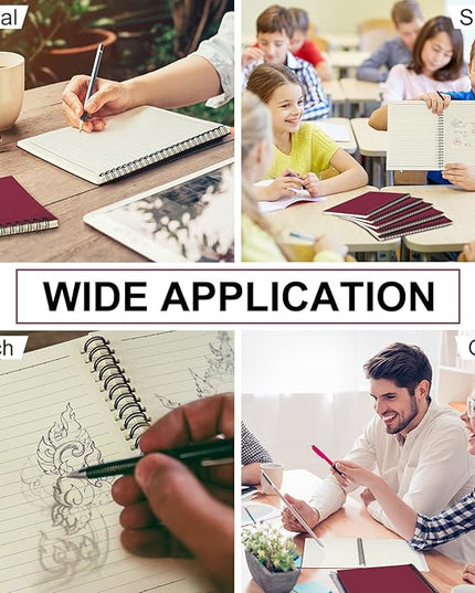 Yahenda Spiral Notebook Bulk A5 Journal Lined 8.3'' x 5.5'' Writing Composition Paper Small Notepad Subject Notebook for Students Office Business Back to School Supplies(Wine Red,18 Pcs)