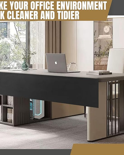 MABOZOO Under Desk Privacy Panel and Cable Management Net - 2pcs, Cord Organizer and Skirt for Home Office or Standing Workstation (48" Panel)