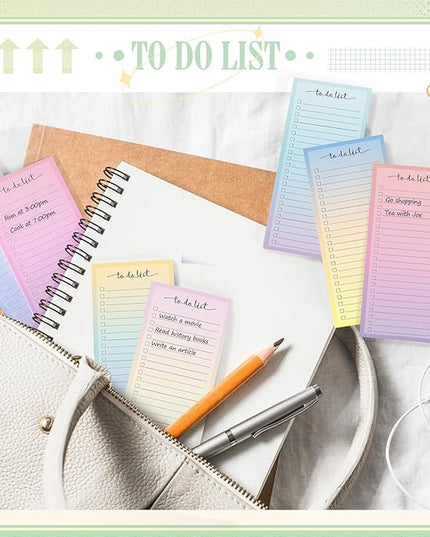 Censen 10 Pack 500 Sheets To Do List Notes Daily Checklist Notepads with 50 Sheets Each Undated Color Memo Pad Block Shopping List Pad Weekly Plan Notepad Organizer Planners(Vivid Color,Lined)