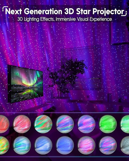 Rossetta Star Projector, Galaxy Light Projector White Noise Bluetooth Speaker with Remote Control, Aurora Projector Starry Night Light Projector for Kids Adults, Home Theater, Ceiling, Home Decor