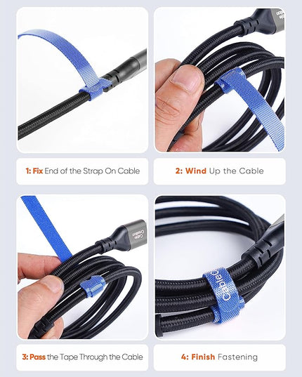 CableCreation Cable Ties, 60PCS Reusable Fastening Cable Management/Wire Organizer Cord, Hook and Loop Microfiber Cloth Cord Ties, 6-Inch (Multi-Colored)