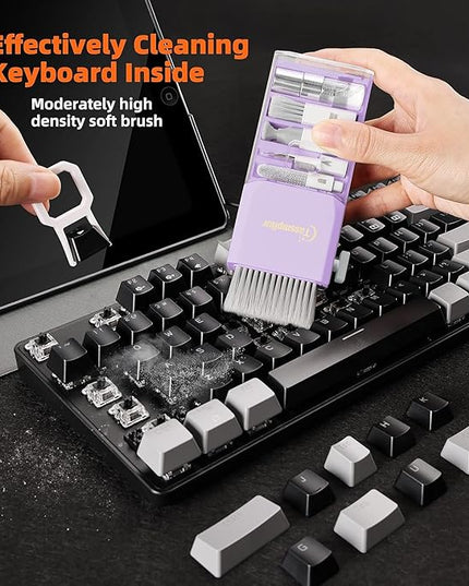 Laptop Screen Keyboard Cleaner Kit, All in 1 Electronic Cleaning Tool for MacBook iPad iPhone Pro Cell Phone, Brush Tool for Tablet, Computer, PC Monitor,TV Camera Lens with Patent, Purple