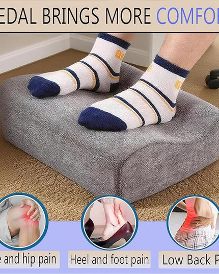 Foot Rest for Under Desk at Work, Ergonomic Under Desk Footrest with Washable Cover, Memory Foam Foot Stool for Office Chair & Gaming Chair, Back & Hip Pain Relief, Dark Gray