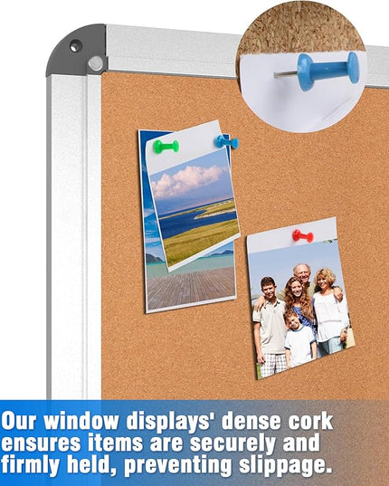 Mifuro 2 Pack 38"x28" Enclosed Bulletin Board, Lockable Weather-Resistant Aluminum Cork Noticeboard for School & Office, Silver Frame w/Cork