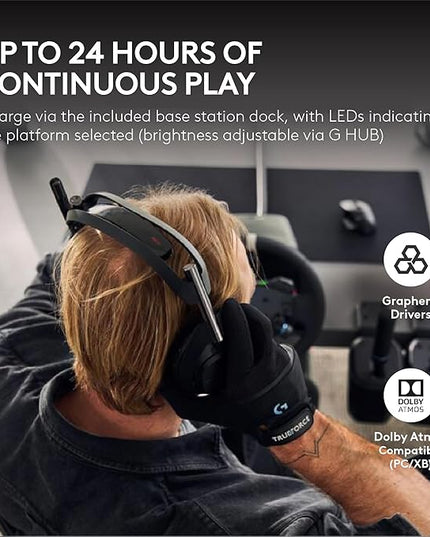 Logitech G Astro A50 X Multi-Platform Wireless Gaming Headset + Base Station for PS5/Xbox/PC: PLAYSYNC Video & Audio Switcher, HDMI 2.1 4K 120Hz VRR, <24bit/48kHz, 24hr Battery, 2.4GHz & BT - Black