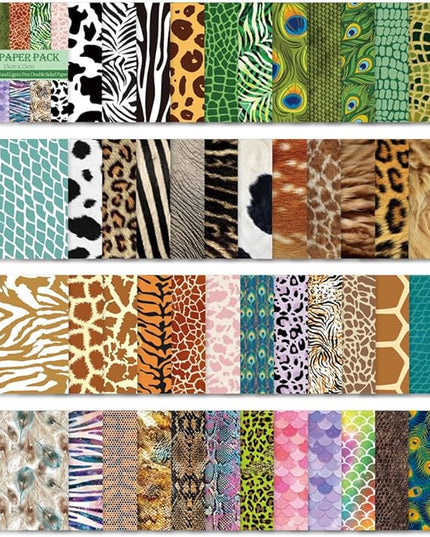 Square Origami Paper 6x6 Double Sided 50 Sheets 50 Colors 70GSM Origami Kit Japanese Chiyo Easy Fold Arts Crafts DIY Handwork Animal Fur