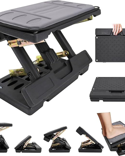 Adjustable Foot Rest Under Desk, Ergonomic Foot Stool for Office Use with Massage (PB-Gray)