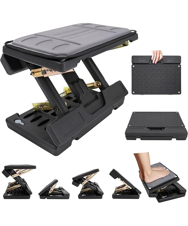 Adjustable Foot Rest Under Desk, Ergonomic Foot Stool for Office Use with Massage (PB-Gray)