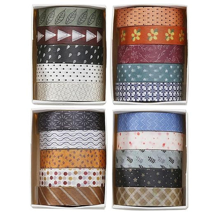 YUBBAEX 20 Rolls Basic Patterns Washi Tape Set Skinny Masking Creative Decorative Tapes, Designer's Selection (Collection 2-Enchantment)